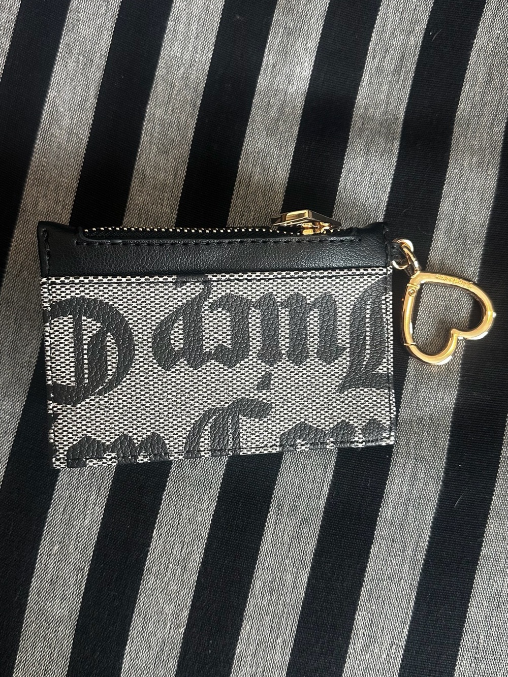 Juicy Couture Black and Gray Heart Keyring Card Holder Wallet - Picture 4 of 5